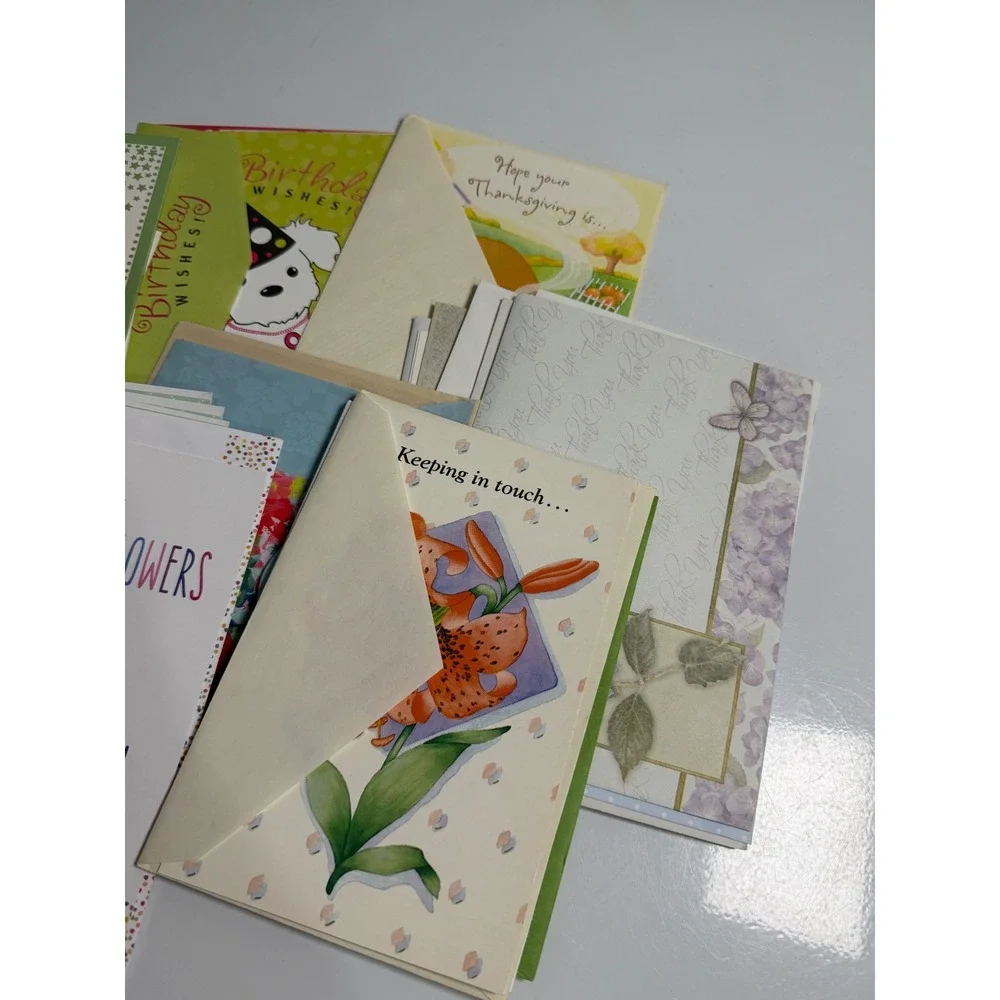 Hallmark Greeting Cards‎ Lot Multicolor Birthday Thank You Thanksgiving Floral